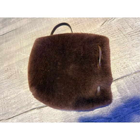 Mansur Gavriel Shearling Mini Bucket Bag in Dark Brown - Picture 6 of 11